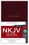 NKJV Pew Bible, Large Print, Red Letter Burgundy Hardback